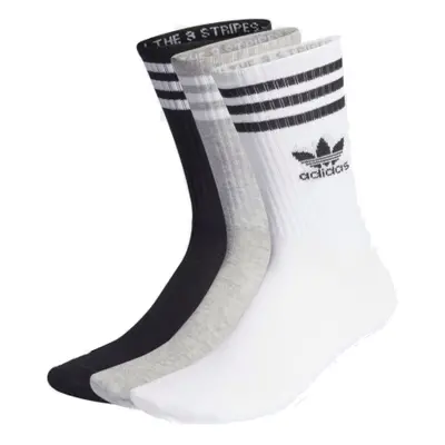 Zokni ADIDAS ORIGINALS 3 PACK-CREW SOCK-WHITE MGREYH BLACK