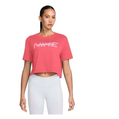 Rövid ujjú női edzőing NIKE PRO W SS CRP TEE FA24-629 ASTER PINK