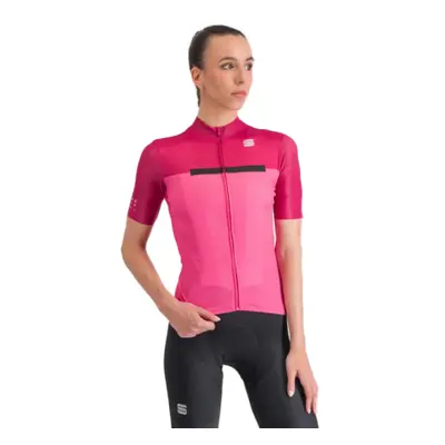 Rövid ujjú női kerékpáros mez SPORTFUL Pista w jersey, carmine rose cyclamen