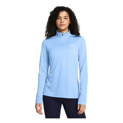 Női futópulóver 1 2 cipzárral UNDER ARMOUR Tech 1 2 Zip- Twist-BLU