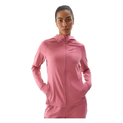 Hőszigetelt női edzőpulóver cipzárral 4F SWEATSHIRT FNK-WAW24TFSWF406-53S-DARK PINK