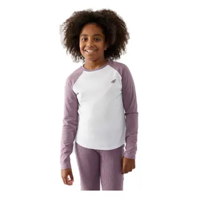 Hosszú ujjú lány póló 4F JUNIOR LONGSLEEVE-JWAW24TLONF291-51S-VIOLET