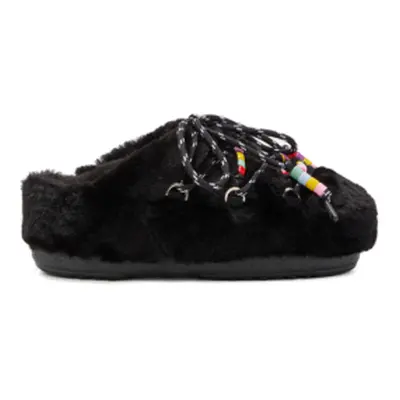 Női alacsony téli csizma MOON BOOT MB MULE FAUX FUR BEADS-N001 BLACK