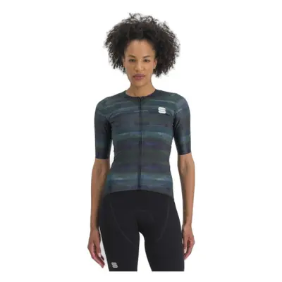 Rövid ujjú női kerékpáros mez SPORTFUL Glitch w bomber jersey, multicolor black