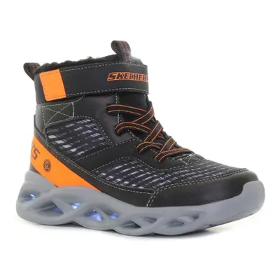 Fiúk magas téli csizma SKECHERS Twisted Brights black orange