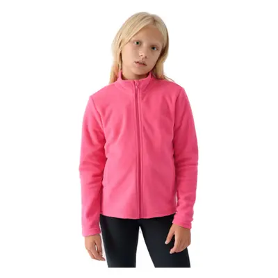 Cipzáros, gyapjú lány pulóver 4F JUNIOR FLEECE-JWMM00TFLEF261-55S-HOT PINK