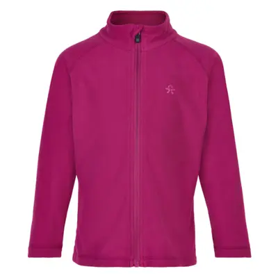 Turisztikai gyapjú pulóver cipzárral COLOR KIDS Fleece Jacket, Full Zip-535-Festival Fuchsia