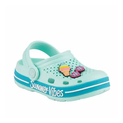 Gyermek crocs (rekreációs lábbeli) COQUI Lindo light mint turquoise summer