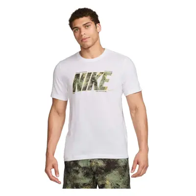 Rövid ujjú férfi póló NIKE M NK DF TEE CAMO-100 WHITE