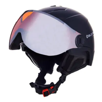 Sísisak pajzzsal BLIZZARD Double Visor ski helmet, black matt, orange lens, mirror