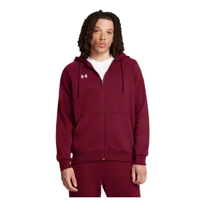 Hőszigetelt férfi pulóver cipzárral UNDER ARMOUR UA Rival Fleece FZ Hoodie-RED