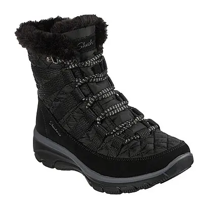 Női magas téli csizma SKECHERS Easy Going Moro Street black