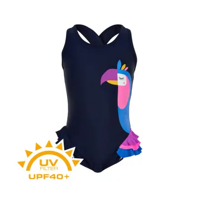 Lányok fürdőruha COLOR KIDS Swimsuit w. animal UPF 40+ Dress Blues