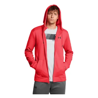 Hőszigetelt férfi edzőpulóver cipzárral UNDER ARMOUR UA Armour Fleece FZ Hoodie-RED