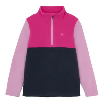 Lányok sípolár kabát COLOR KIDS Fleece Pulli - Colorblock-5381-Pink Glo