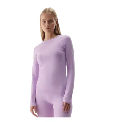 Női termikus póló hosszú ujjal 4F SEAMLESS UNDERWEAR-WAW24USEAF152-52S-LIGHT VIOLET