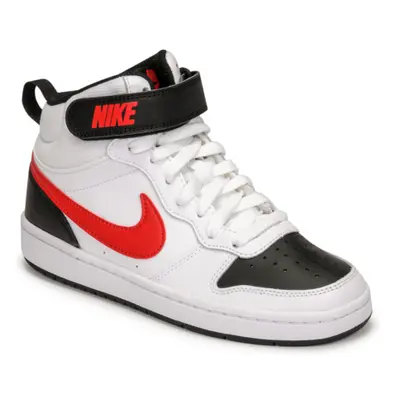 Fiú járócipő NIKE Court Borough Mid 2 white university red black