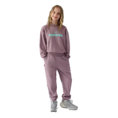 Lányok melegítőnadrágja 4F JUNIOR TROUSERS-JWAW24TTROF754-51S-VIOLET