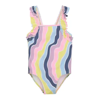 Lányok fürdőruha COLOR KIDS Swimsuit W. Frills, AOP, lavender mist