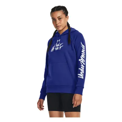 Hőszigetelt női edzőpulóver kapucnival UNDER ARMOUR UA Rival Fleece Graphic Hdy-Royal BLU