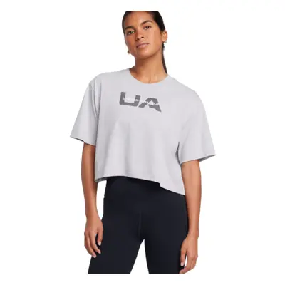 Rövid ujjú női póló UNDER ARMOUR UA W BOXY CROP BRANDED SS-GRY