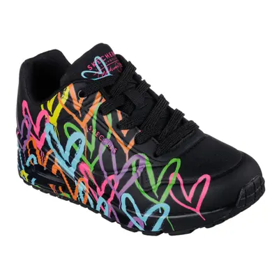 Női járócipő SKECHERS Uno Highlight Love black multi