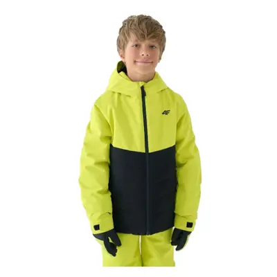 Fiú síkabát 4F JUNIOR TECHNICAL JACKET-JWAW24TTJAM535-45S-CANARY GREEN