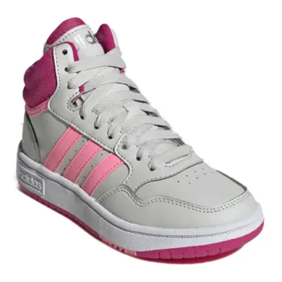 Dievčenská rekreačná obuv ADIDAS Hoops 3.0 Mid K grey one beam pink team real magenta