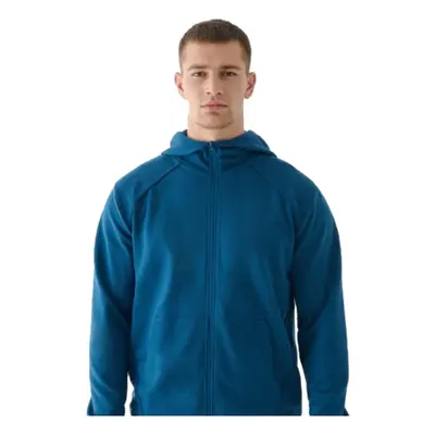 Pánska mikina so zipsom 4F SWEATSHIRT-WAW24TSWSM1256-46S-TEAL