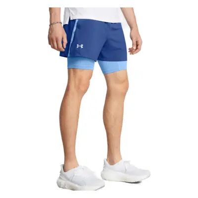 Férfi edzőnadrág UNDER ARMOUR UA LAUNCH 5 2-IN-1 SHORTS-BLU