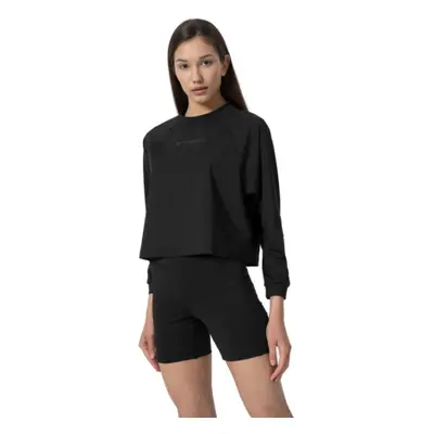 Női edzőpulóver kapucnival 4F SWEATSHIRT FNK F069-20S-DEEP BLACK