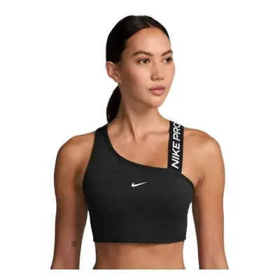 Női edző sportmelltartó NIKE PRO W NP SWOOSH MS ASYM BRA-010 BLACK BLACK WHITE WHITE