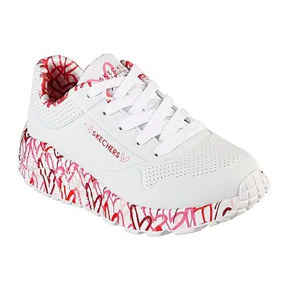 Lányok szabadidős cipők SKECHERS Uno Lite Lovely Luv white red