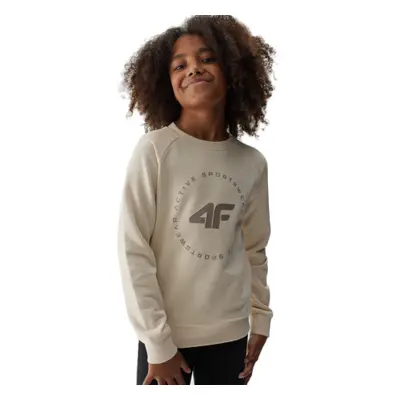 Lány pulóver 4F JUNIOR SWEATSHIRT-JAW23TSWSF637-12S-CREME