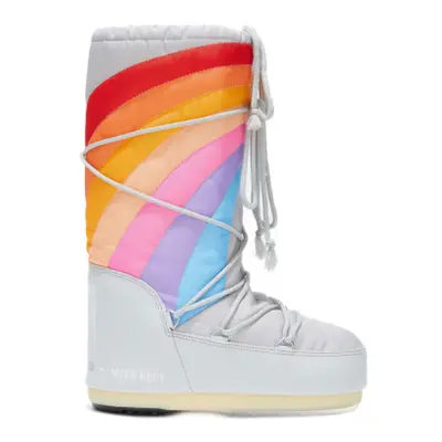 Női magas téli csizma MOON BOOT Icon Rainbow glacier blue red