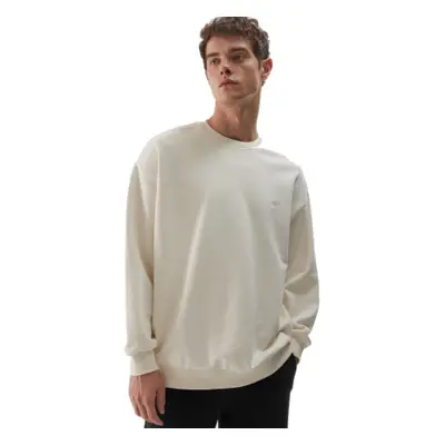 Férfi pulóver 4F SWEATSHIRT-WAW24TSWSU1313-11S-OFF WHITE