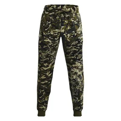 Férfi melegítőnadrág UNDER ARMOUR UA RIVAL FLC CAMO SCRIPT JGR-GRN