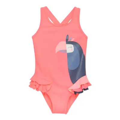 Lányok fürdőruha COLOR KIDS Swimsuit W. Application, neon coral