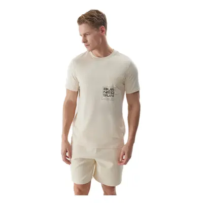 Rövid ujjú férfi póló 4F TSHIRT-4FWSS24TTSHM1284-83S-BEIGE