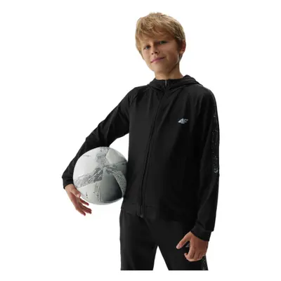 Fiú szigetelt edzőpulóver cipzárral 4F JUNIOR SWEATSHIRT FNK-JAW23TFSWM205-20S-DEEP BLACK