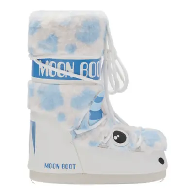 Junior magas téli csizma MOON BOOT MB ICON YETI FAUX FUR-JR-AF19 WHITE LIGHT BLUE