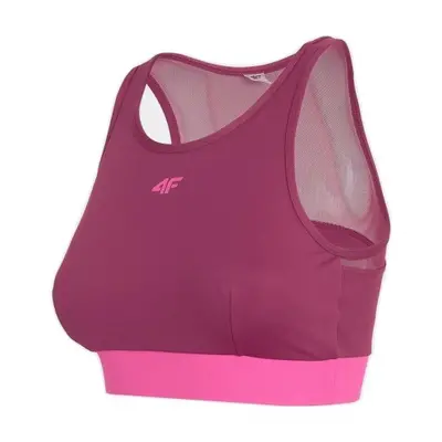 Női edző sportmelltartó 4F SPORTS BRA-H4Z20-STAD011-60S-BURGUNDY