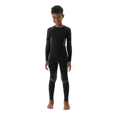 Felső és alsó fiú termo fehérnemű 4F JUNIOR SEAMLESS UNDERWEAR-JWAW24USEAM149-20S-DEEP BLACK