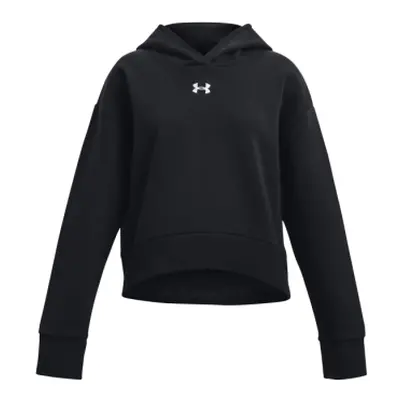 Hőszigetelt lányok edzőpulóver kapucnival UNDER ARMOUR UA Rival Fleece Crop Hoodie-BLK