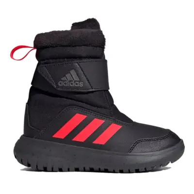 Chlapčenské vysoké zimné topánky ADIDAS Winterplay core black solar red iron metalic