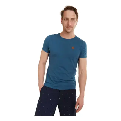 Pánske tričko s krátkym rukávom FUNDANGO Jaggy Structured T-Shirt-459-lagoon