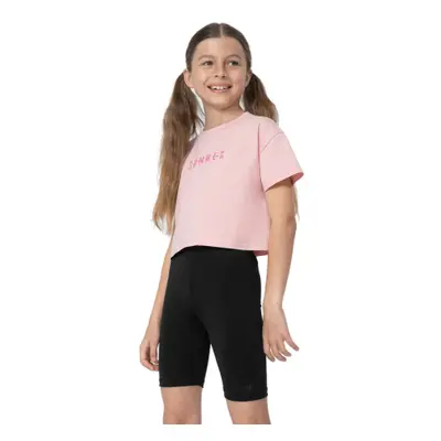 Rövid ujjú lány póló 4F JUNIOR TSHIRT F393-56S-LIGHT PINK