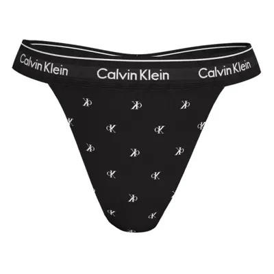 Női bugyi CALVIN KLEIN 1 PACK-STRING THONG-DIAMOND LOGO_BLACK