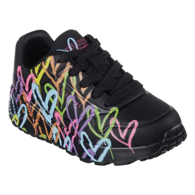 Lányok szabadidős cipők SKECHERS Uno Lite X JGoldCrown Lace Up black multi