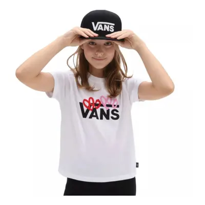 Rövid ujjú lány póló VANS VALENTINES LOGO BOXY-WHITE